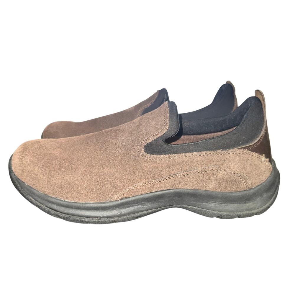 Land's End Loafers Women's Size 7.5 B Brown Suede Leather Slip On Shoes